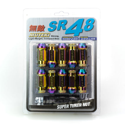 MUTEKI® SR48 Lug Nuts - Chrome Neon