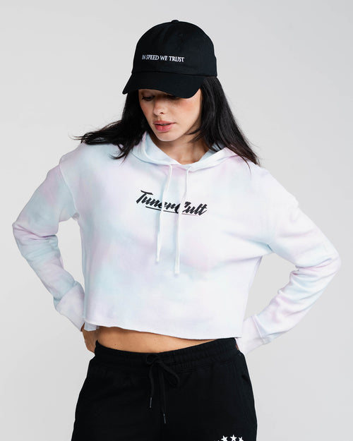 Ladies Crop Hoodie - Cotton Candy