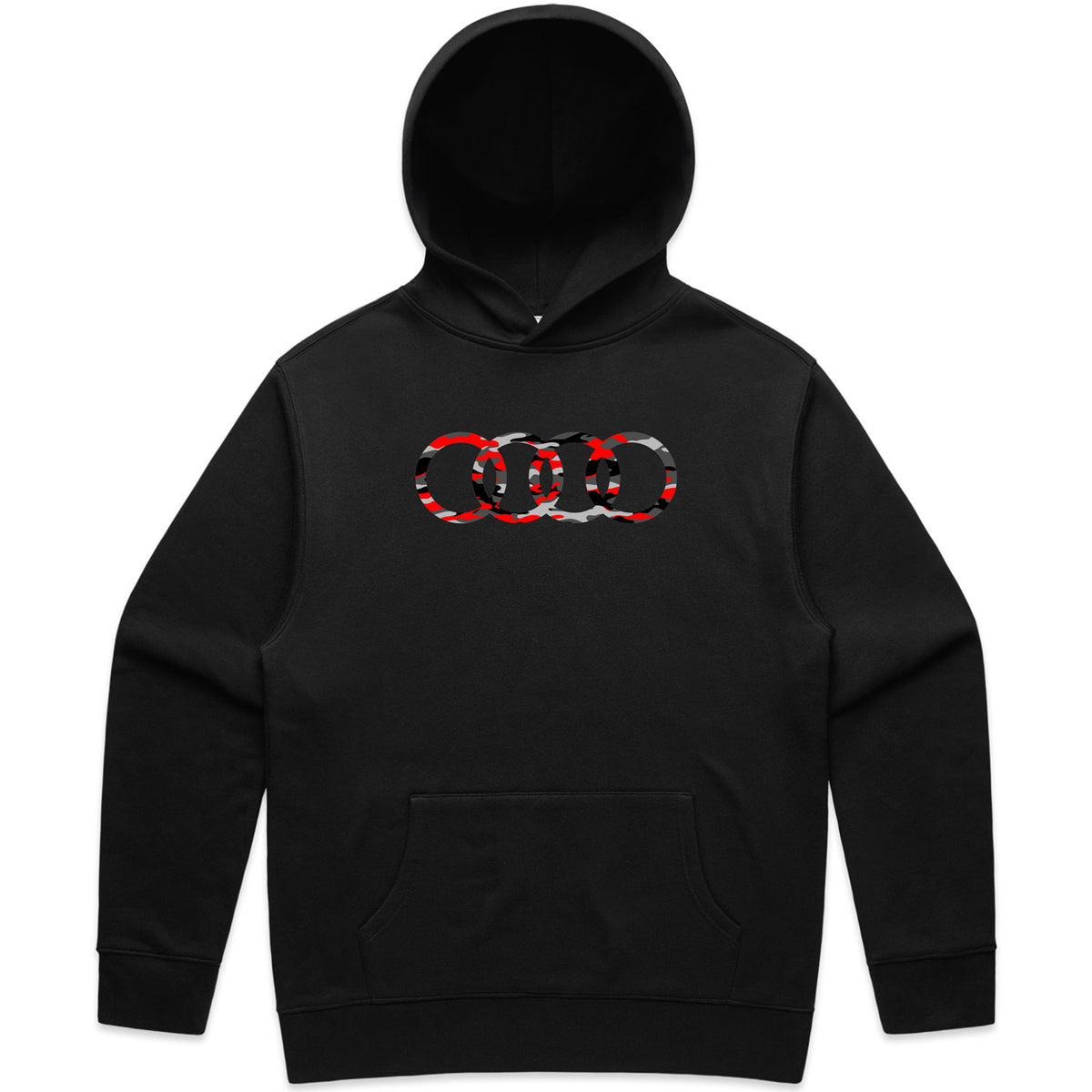 FOUR RINGS RELAXED HOODIE - Small / Black
