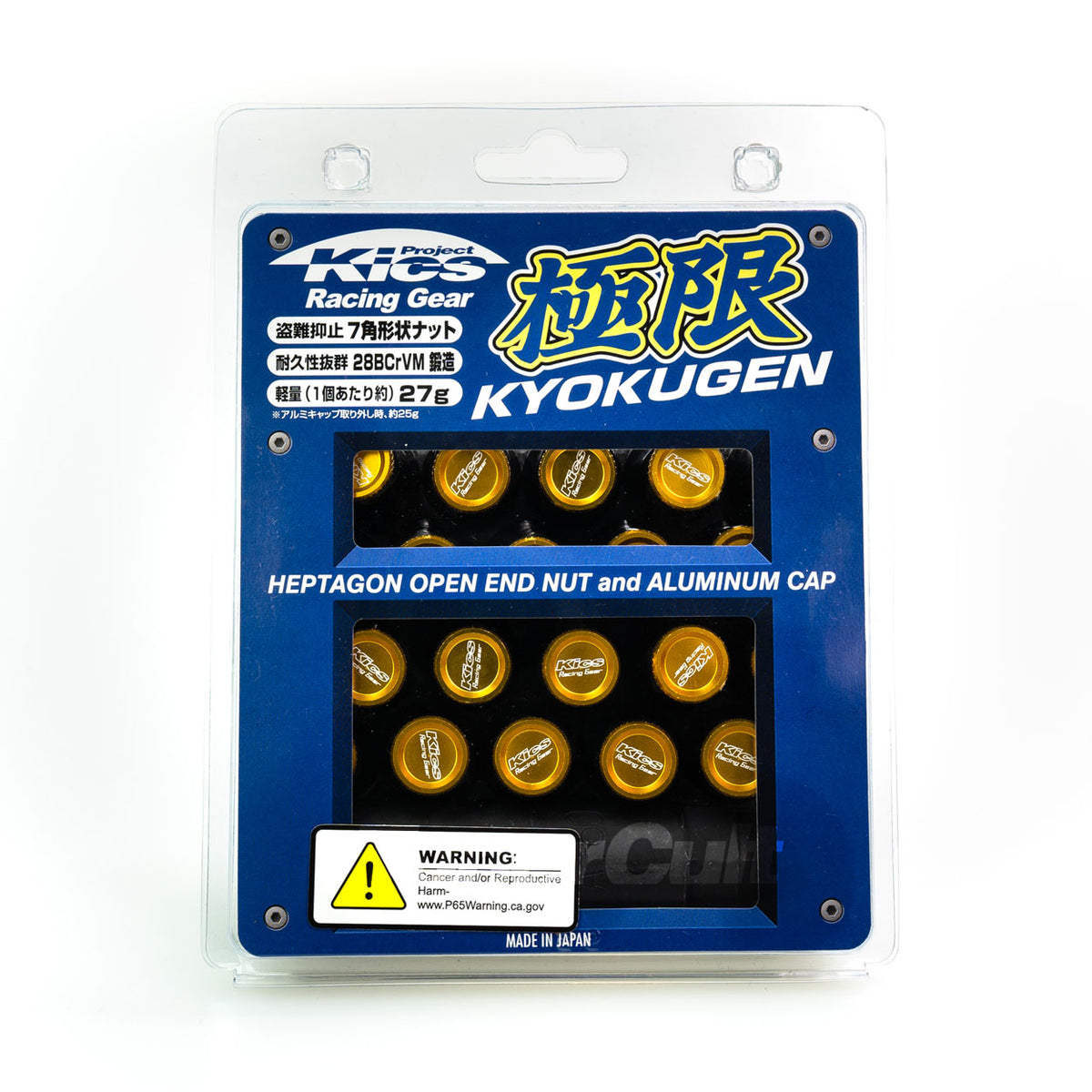 Project Kics® Kyokugen Lug Nuts - Black / Gold Cap