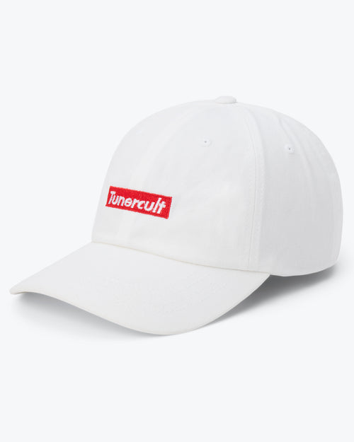 Dad Hat "Red Bar" White