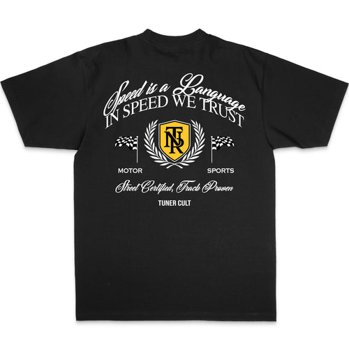 SPEED IS A LANGUAGE OVERSIZED BOX TEE
