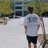 NEVER SETTLE OVERSIZED BOX TEE