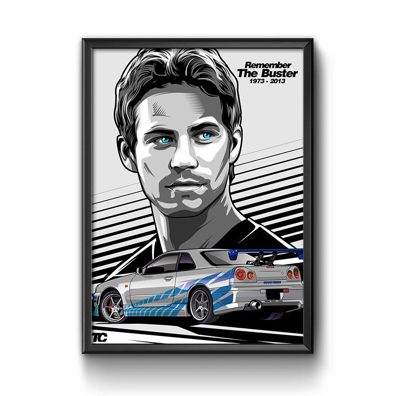 Paul Walker Fast And The Furious Poster Art