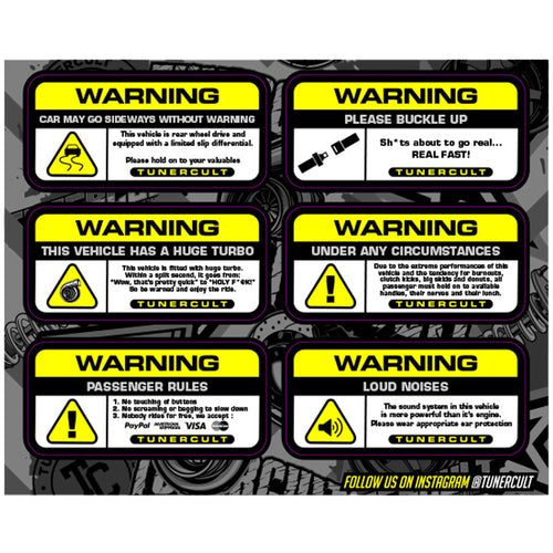 WARNING STICKER SHEET